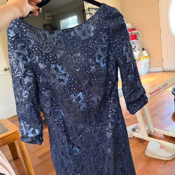 Navy Blue Sequin Dress - Picture 2 of 5